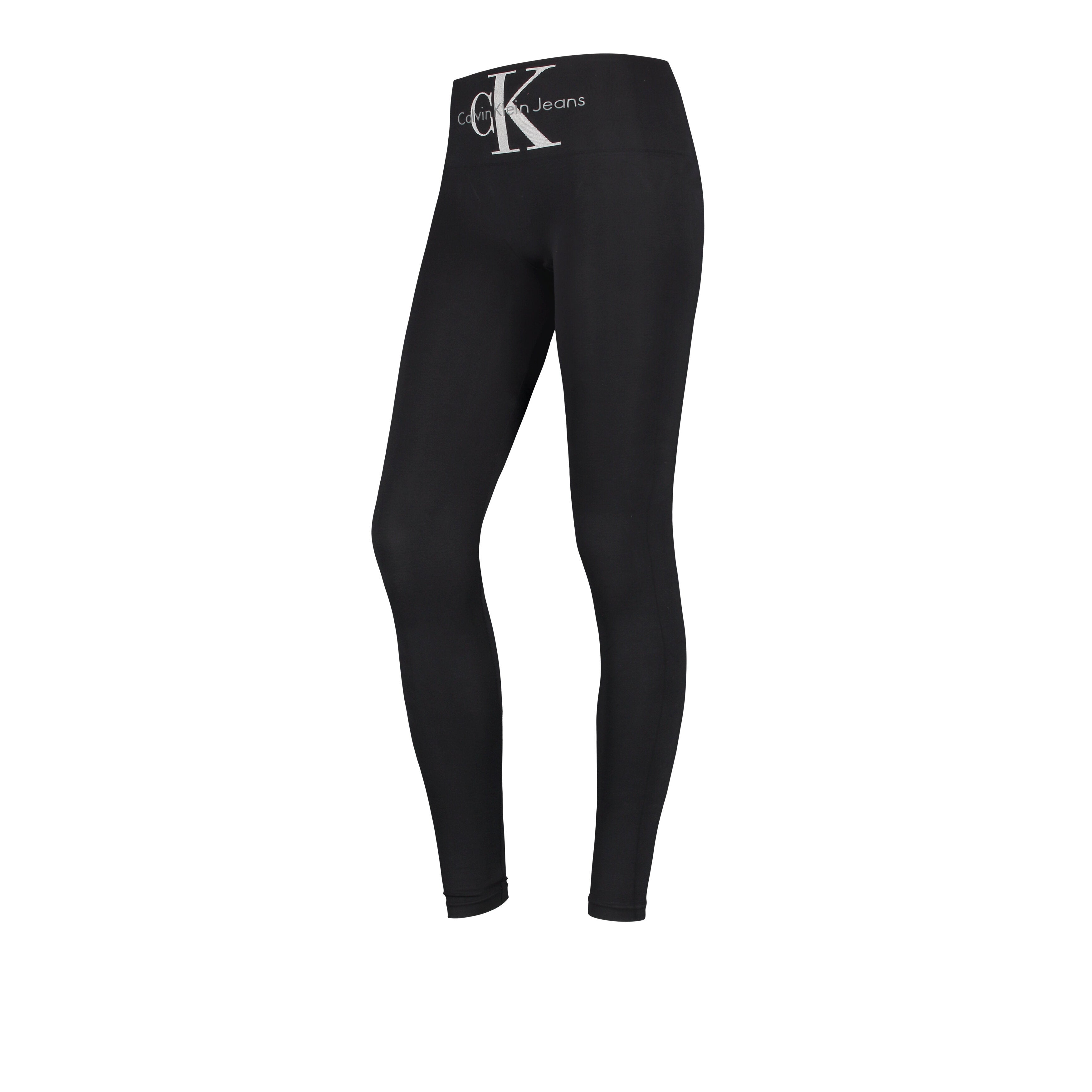 Calvin Klein CKJ Women's High-Waist Logo Leggings - Black Microfiber Activewear